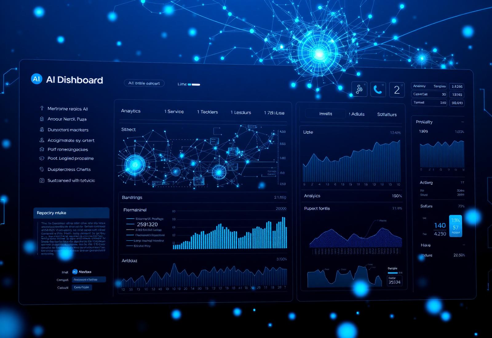 HSB Intelligence Tech AI dashboard with analytics, workflows and neural network